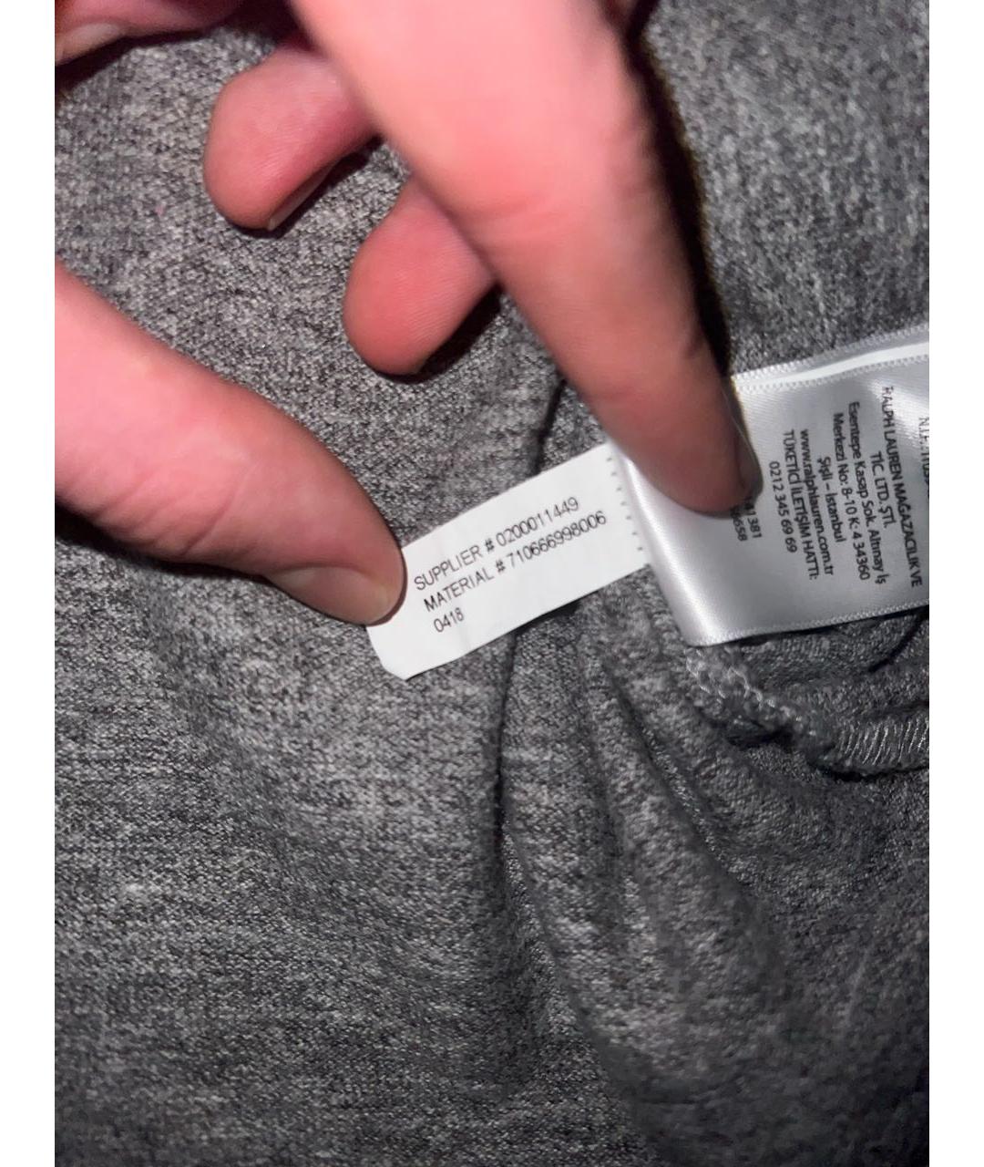 POLO RALPH LAUREN Серое хлопковое поло с коротким рукавом, фото 6