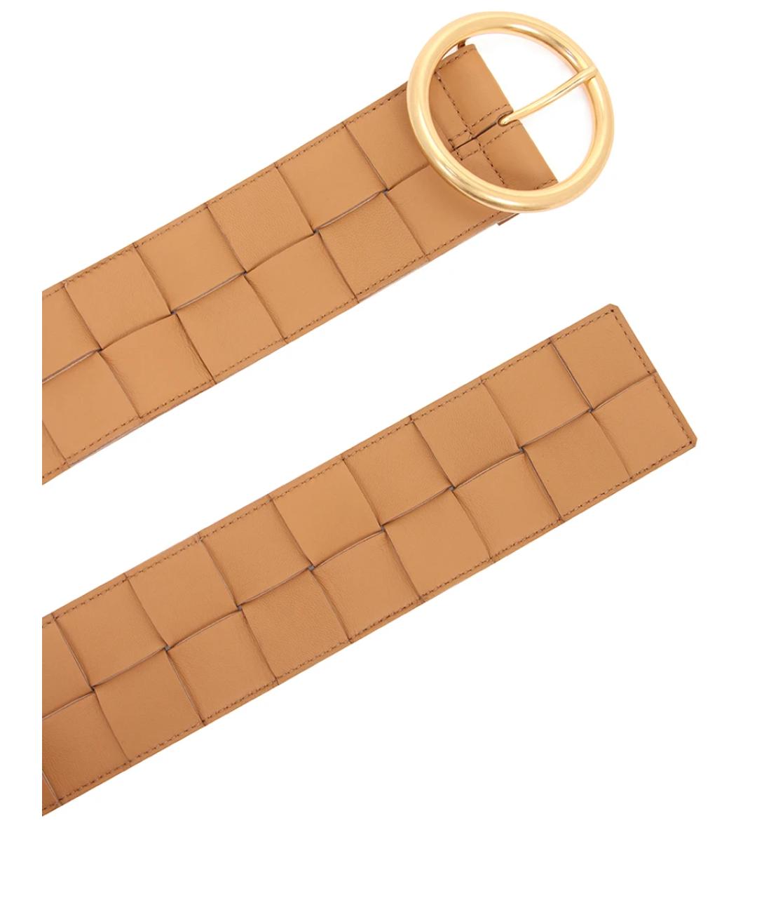 BOTTEGA VENETA Бежевый кожаный ремень, фото 3