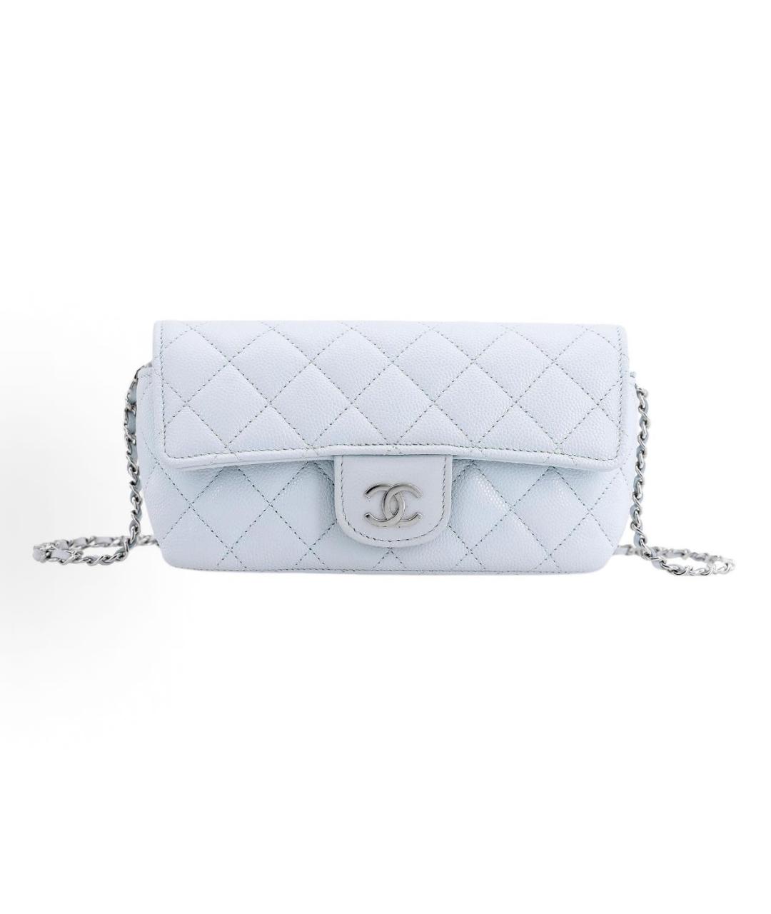 CHANEL Белая кожаная сумка через плечо, фото 8