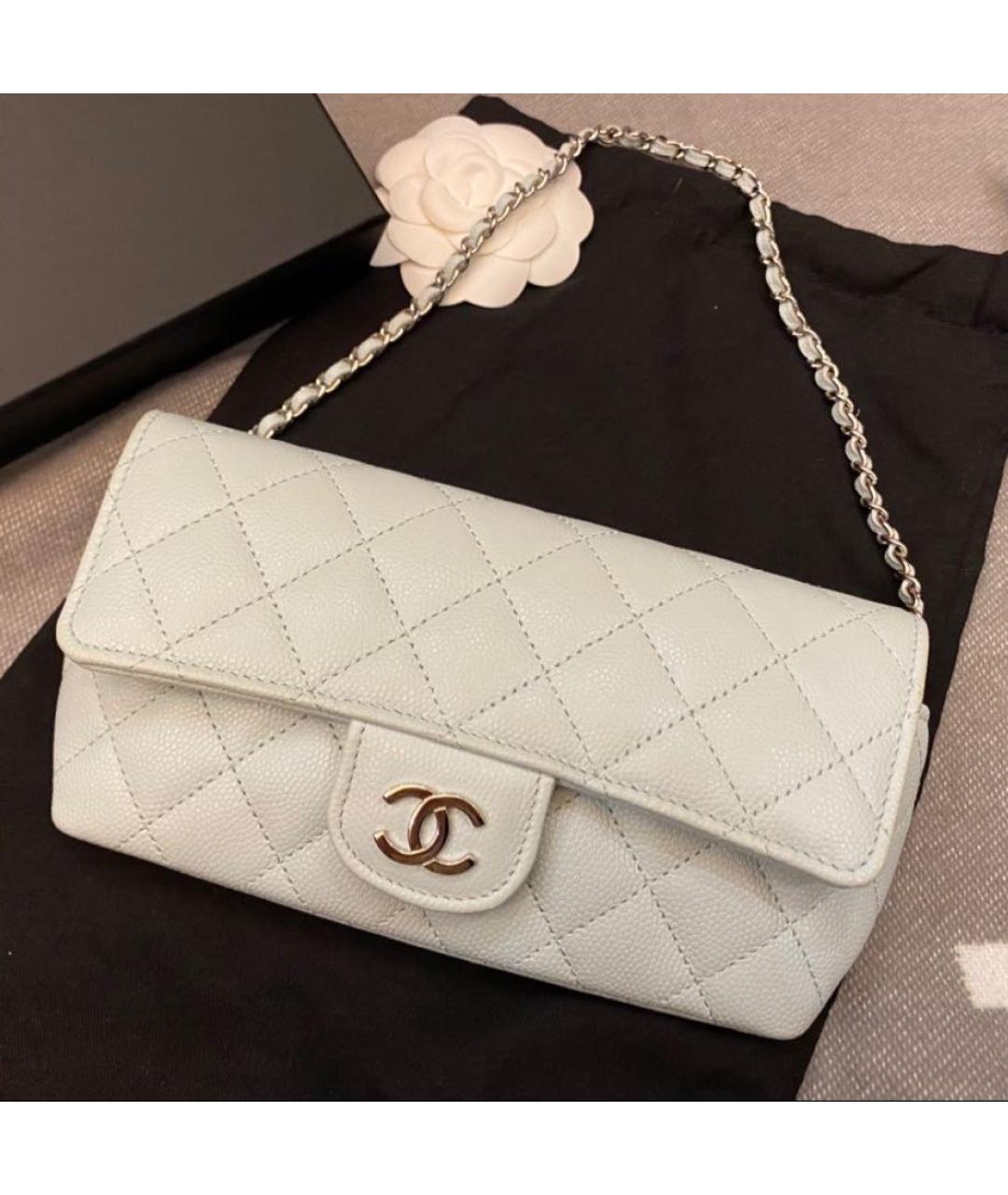 CHANEL Белая кожаная сумка через плечо, фото 7