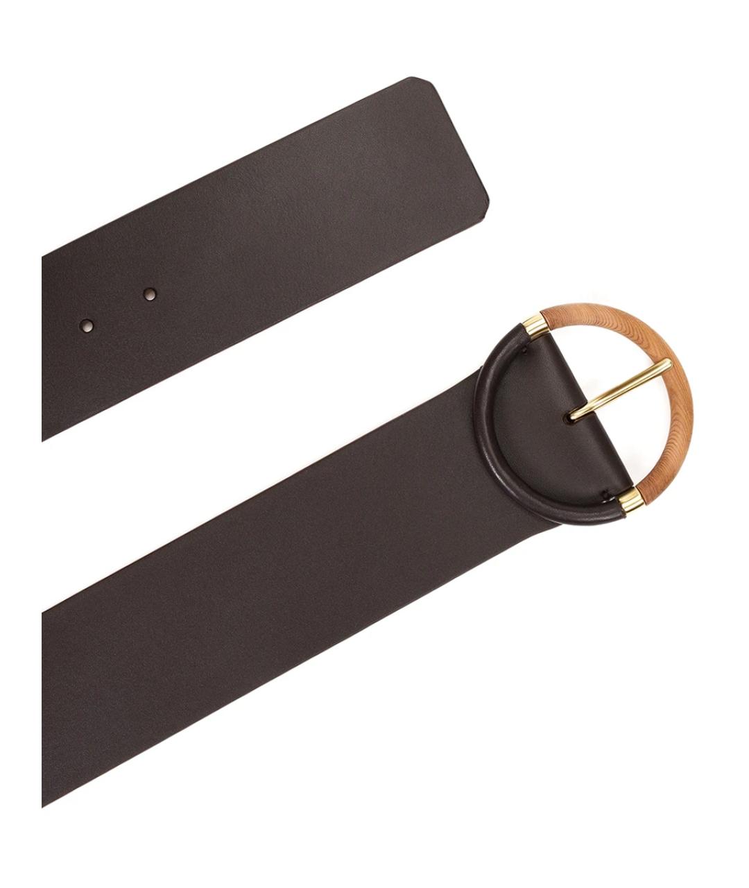 LORO PIANA Коричневый кожаный ремень, фото 3