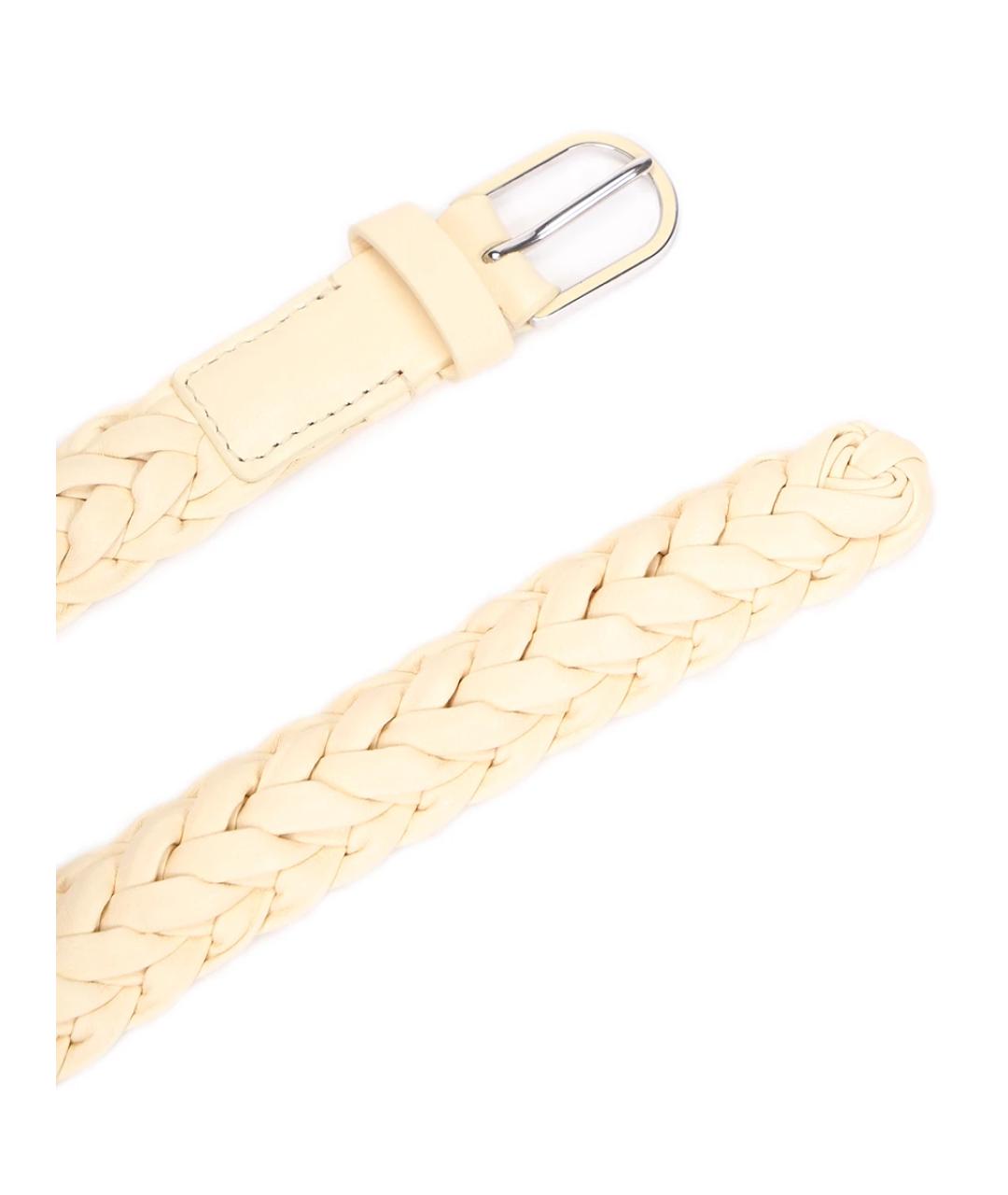 LORO PIANA Бежевый кожаный ремень, фото 3