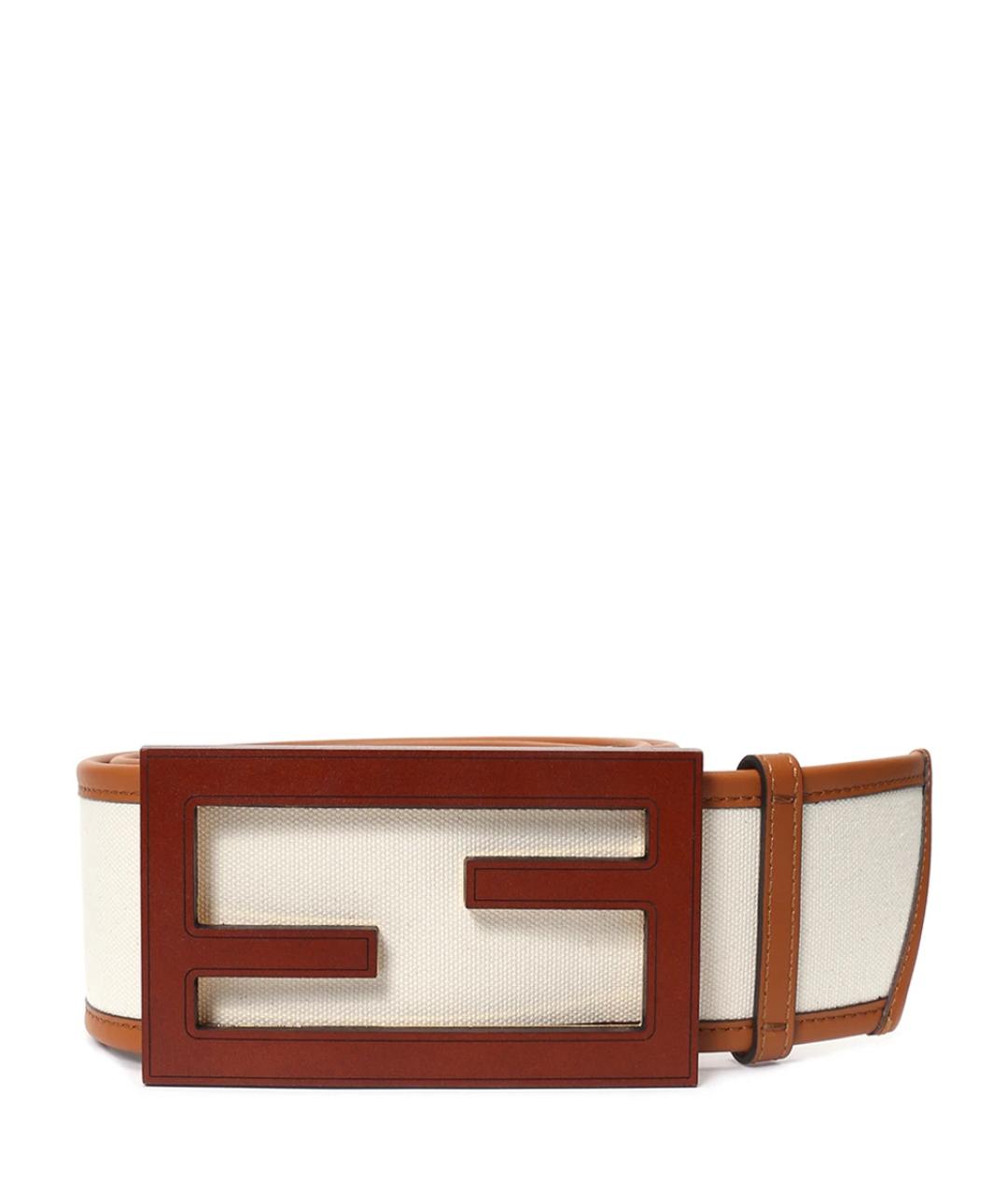 FENDI Белый кожаный ремень, фото 1