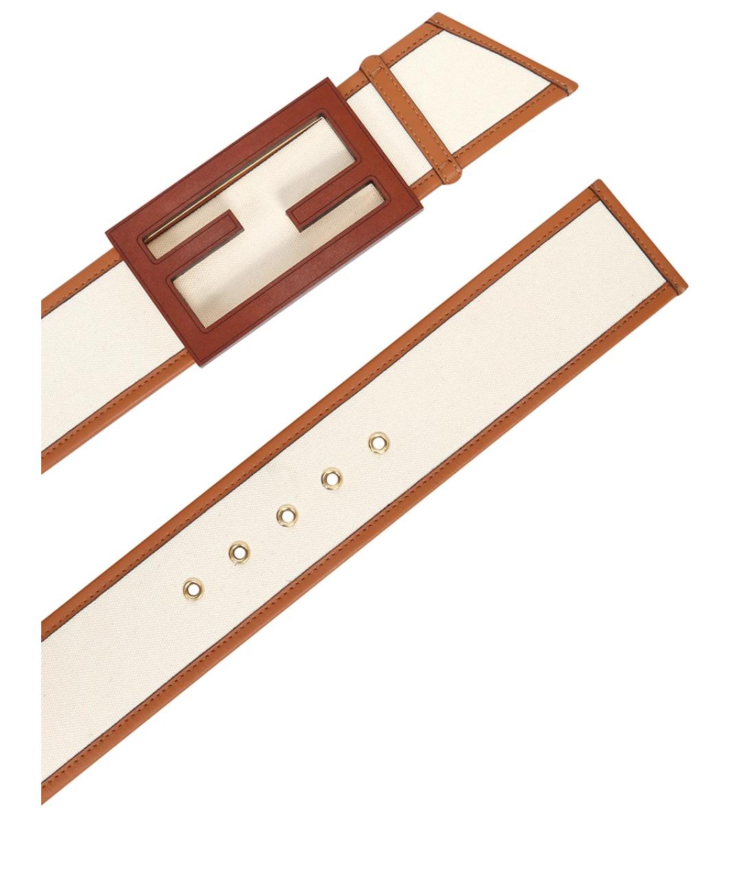 FENDI Белый кожаный ремень, фото 4