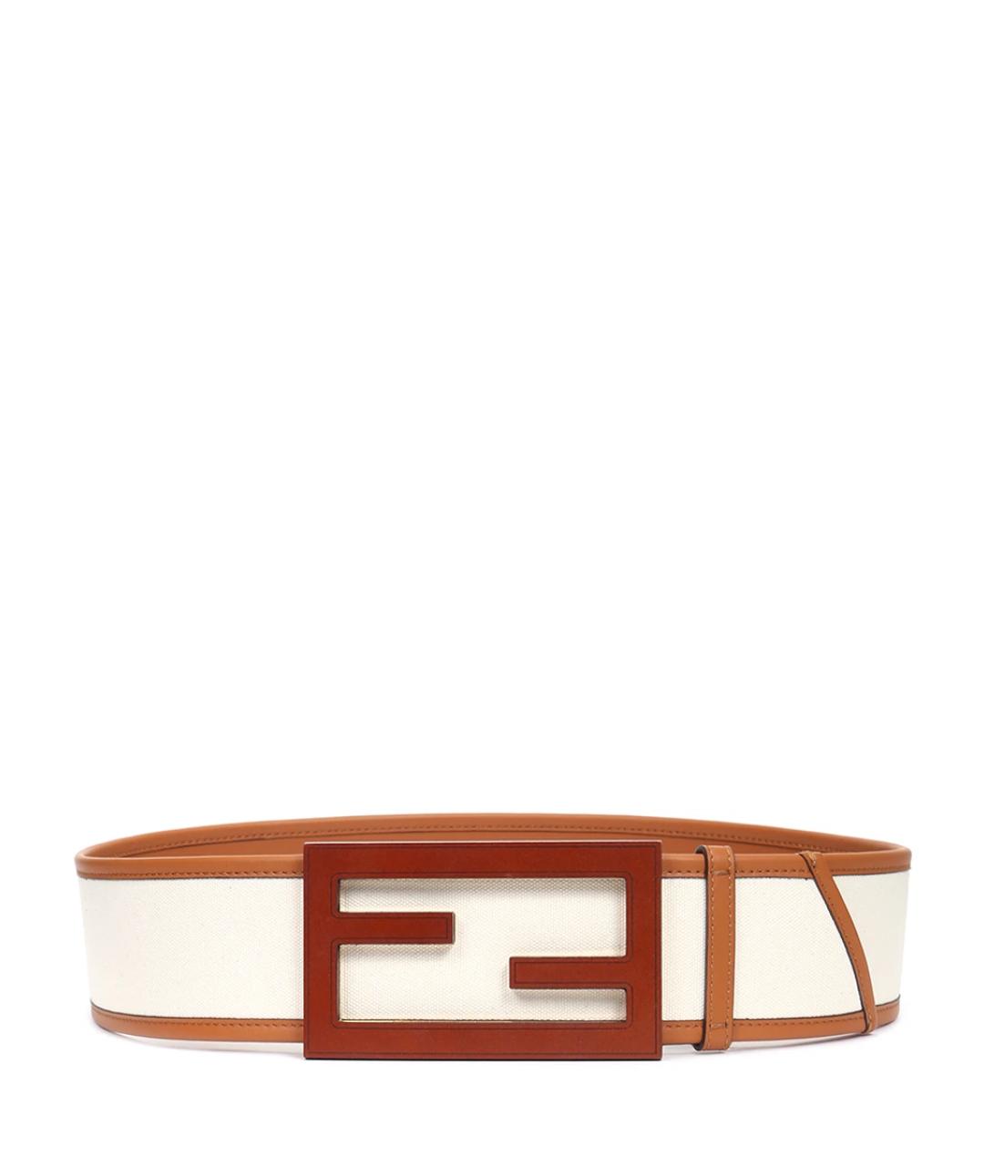 FENDI Белый кожаный ремень, фото 3