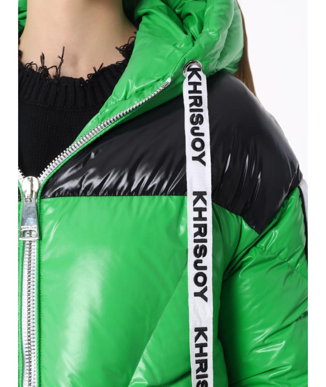 KHRISJOY Зеленый полиамидовый пуховик, фото 5