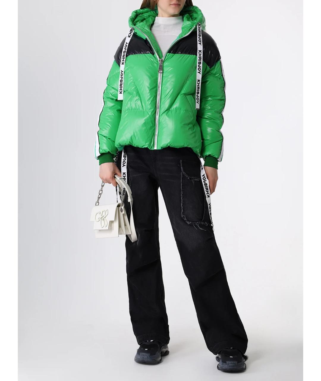 KHRISJOY Зеленый полиамидовый пуховик, фото 2