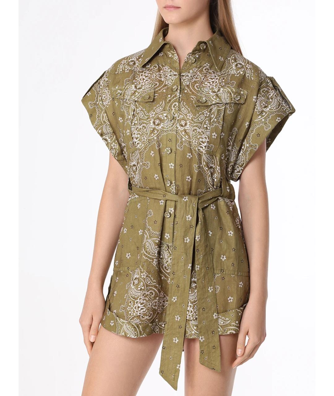 ZIMMERMANN Зеленый льняной комбинезон, фото 4