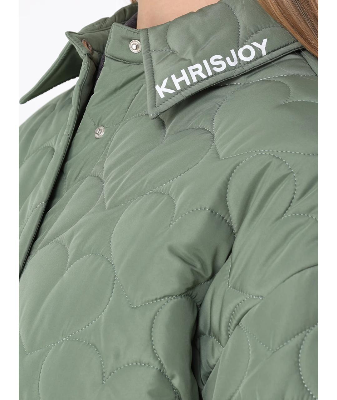 KHRISJOY Зеленая полиэстеровая куртка, фото 5