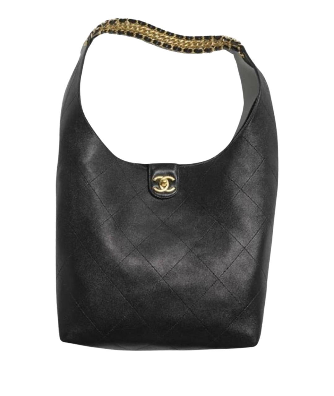 CHANEL Черная кожаная сумка через плечо, фото 7
