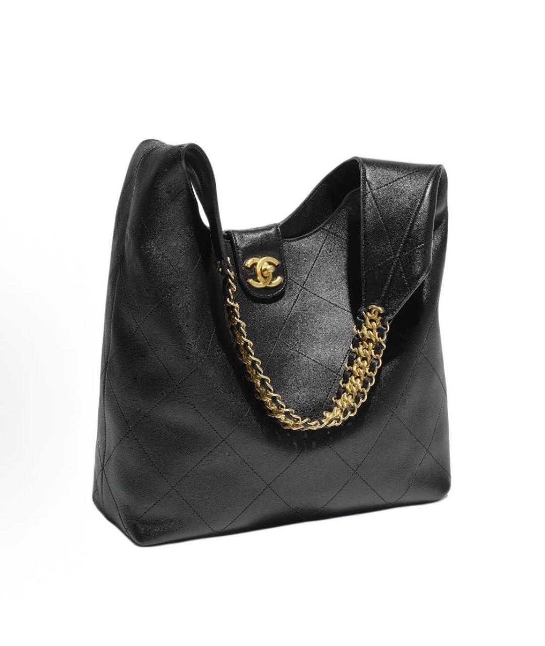 CHANEL Черная кожаная сумка через плечо, фото 4