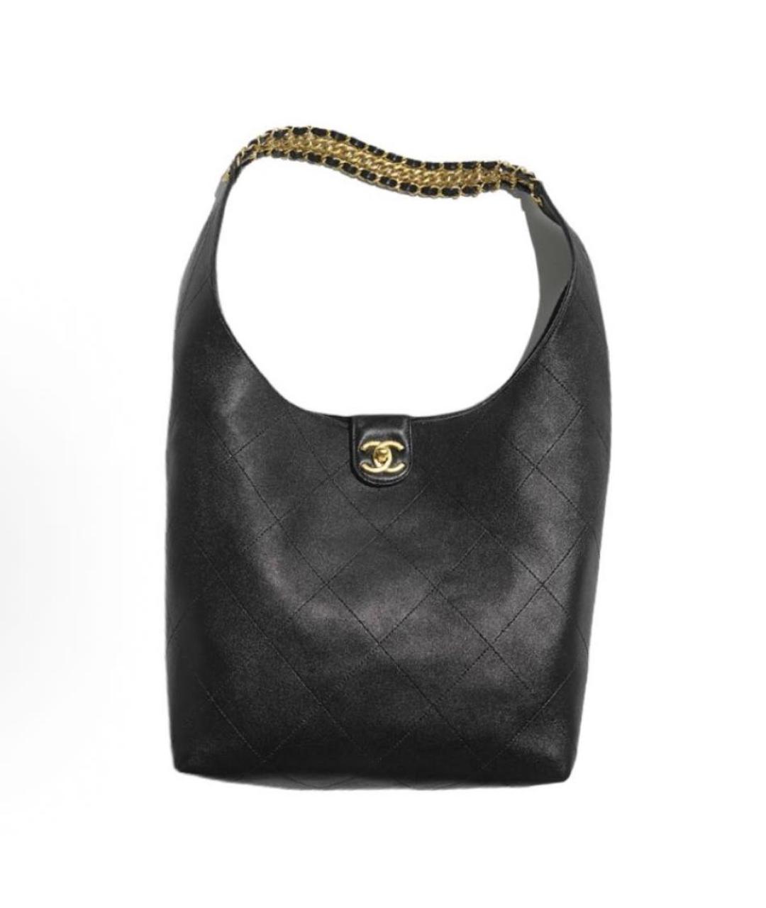 CHANEL Черная кожаная сумка через плечо, фото 8