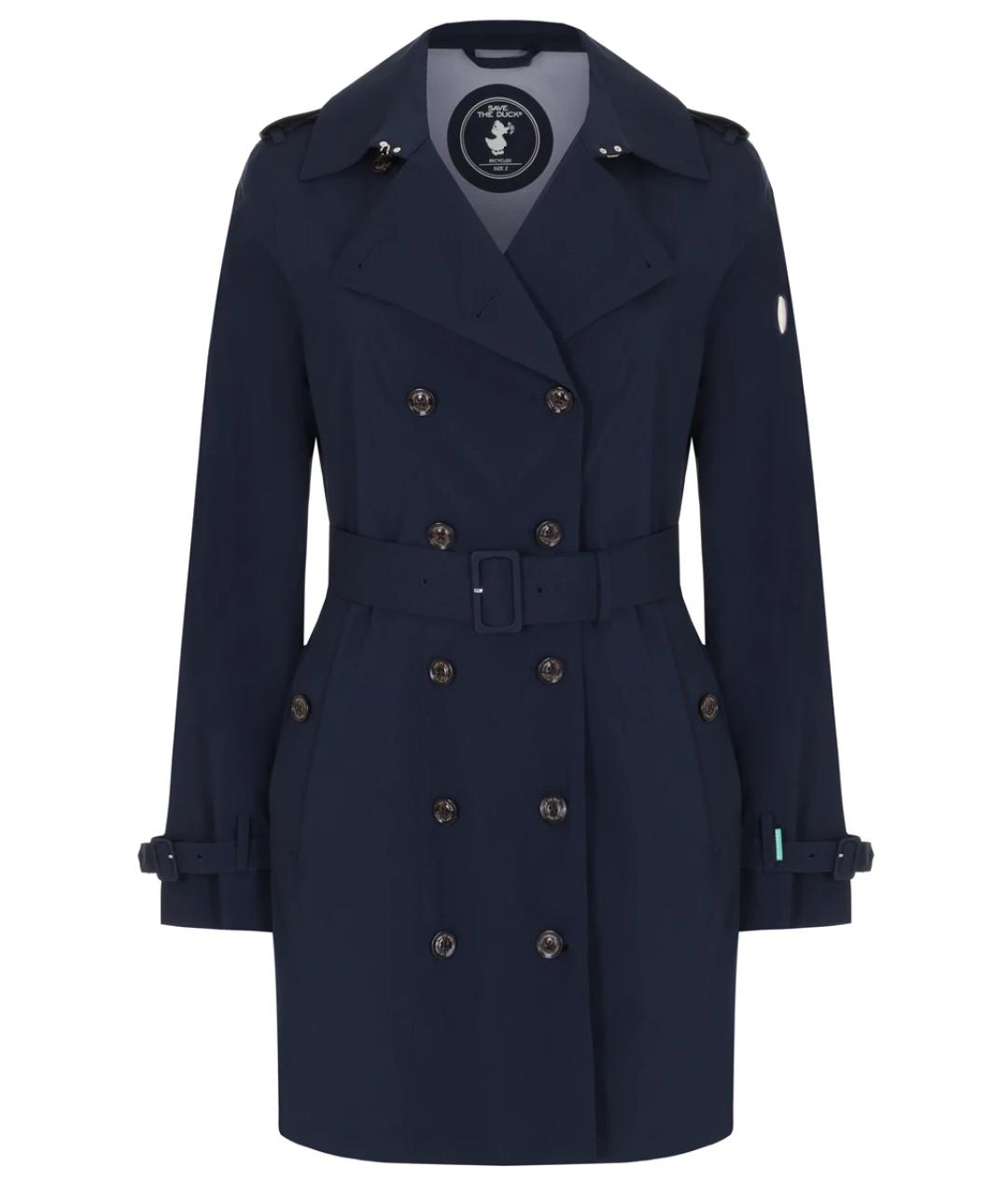 SAVE THE DUCK Синий полиэстеровый тренч/плащ, фото 1