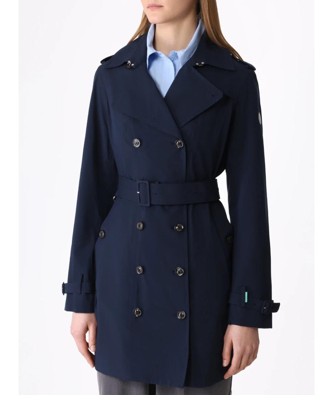 SAVE THE DUCK Синий полиэстеровый тренч/плащ, фото 4