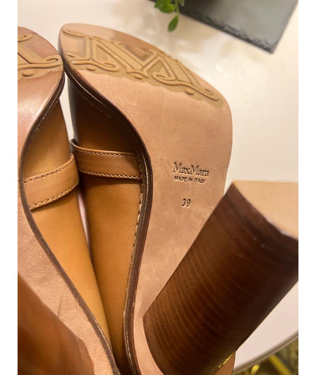 MAX MARA Коричневые кожаные туфли, фото 4