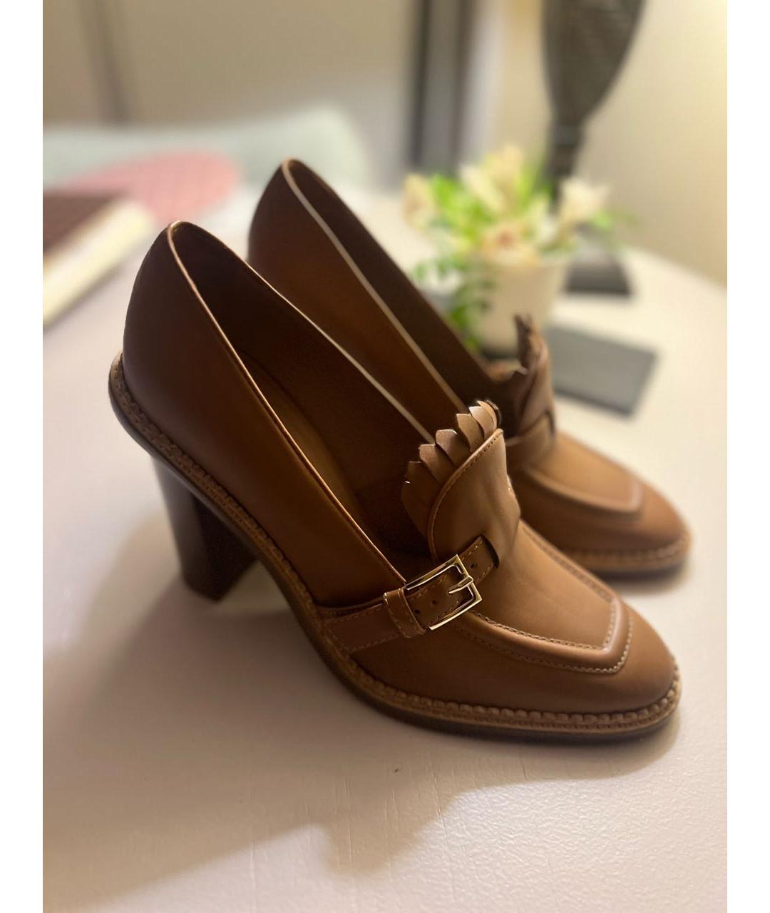 MAX MARA Коричневые кожаные туфли, фото 2