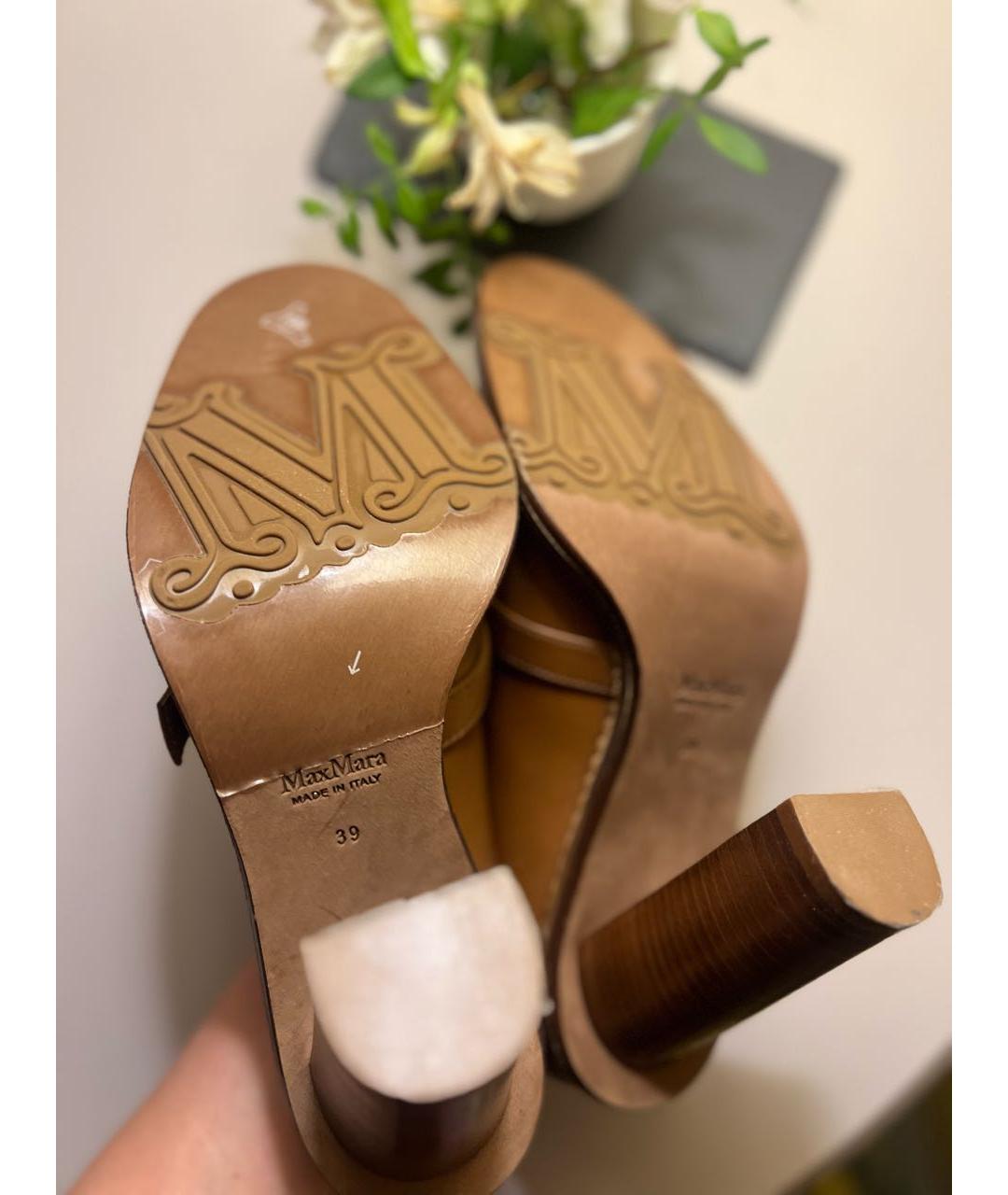 MAX MARA Коричневые кожаные туфли, фото 3