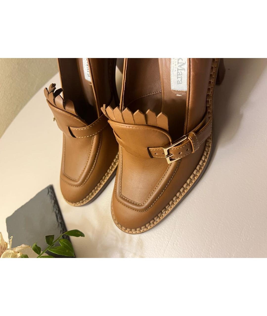 MAX MARA Коричневые кожаные туфли, фото 7