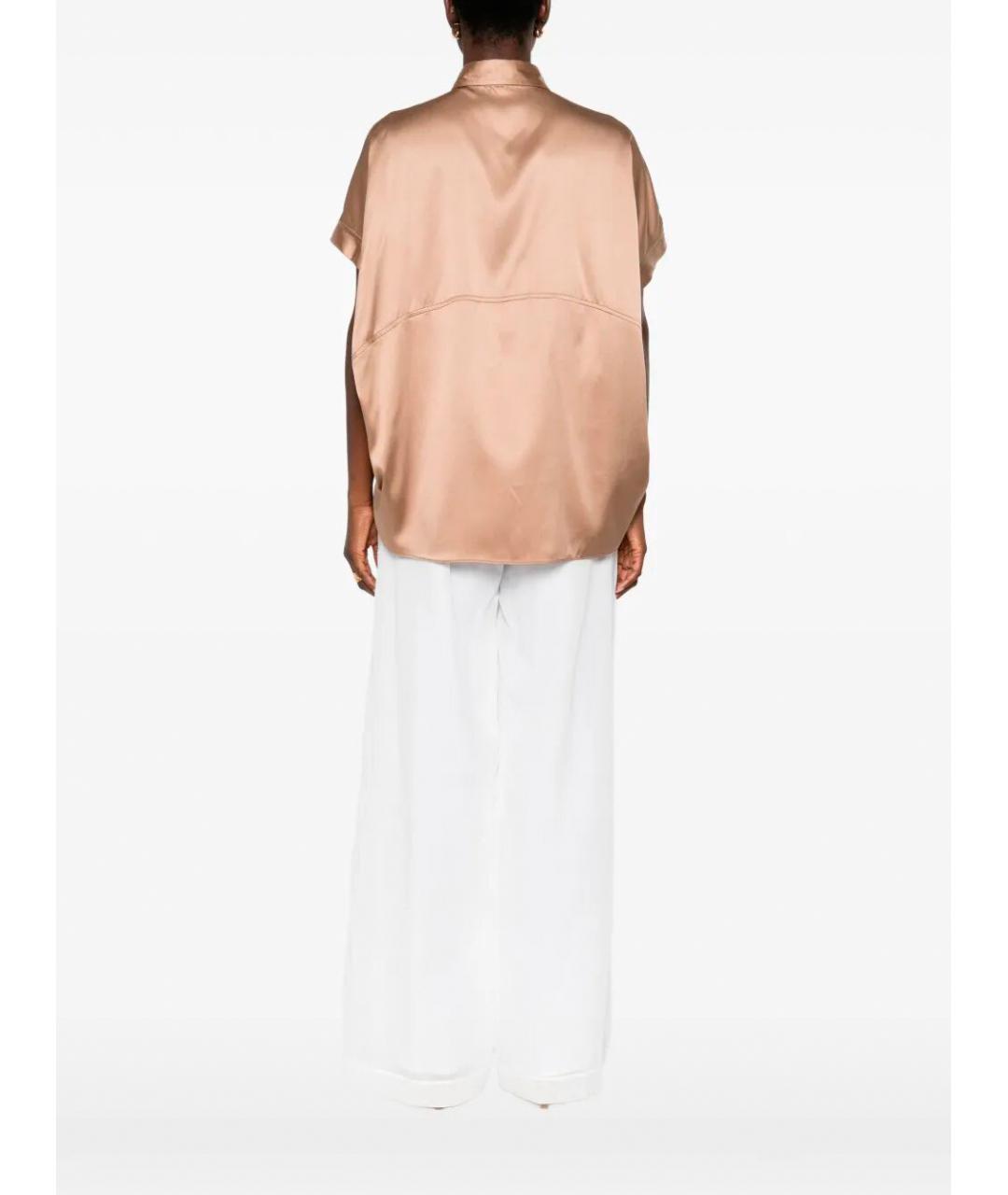 BRUNELLO CUCINELLI Бежевая шелковая блузы, фото 5