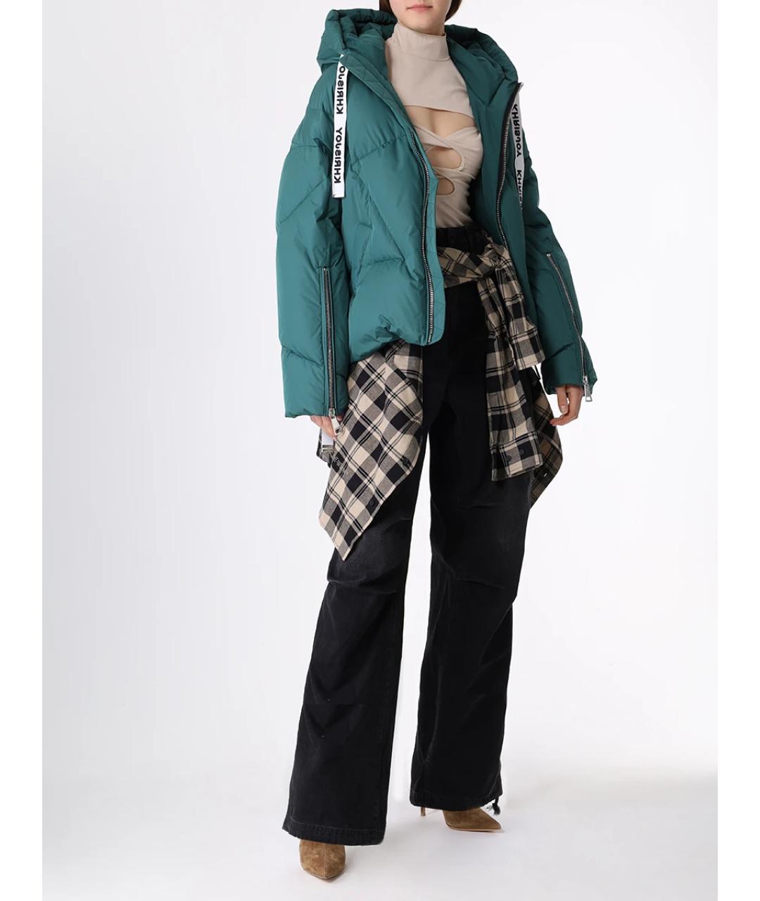 KHRISJOY Зеленый полиэстеровый пуховик, фото 2