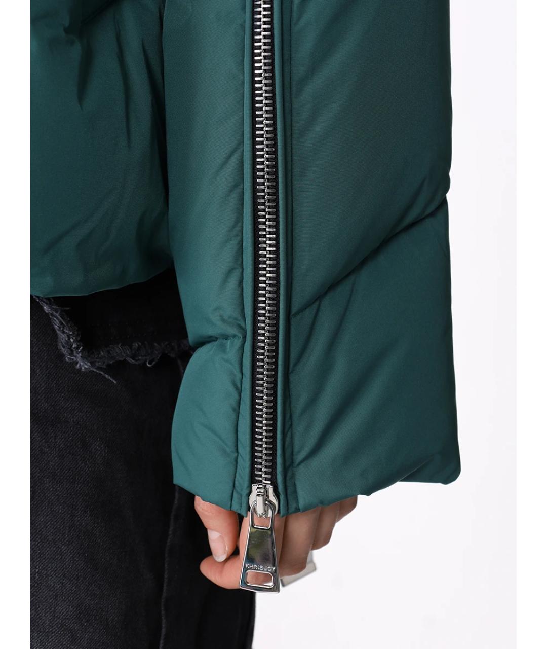 KHRISJOY Зеленый полиэстеровый пуховик, фото 5