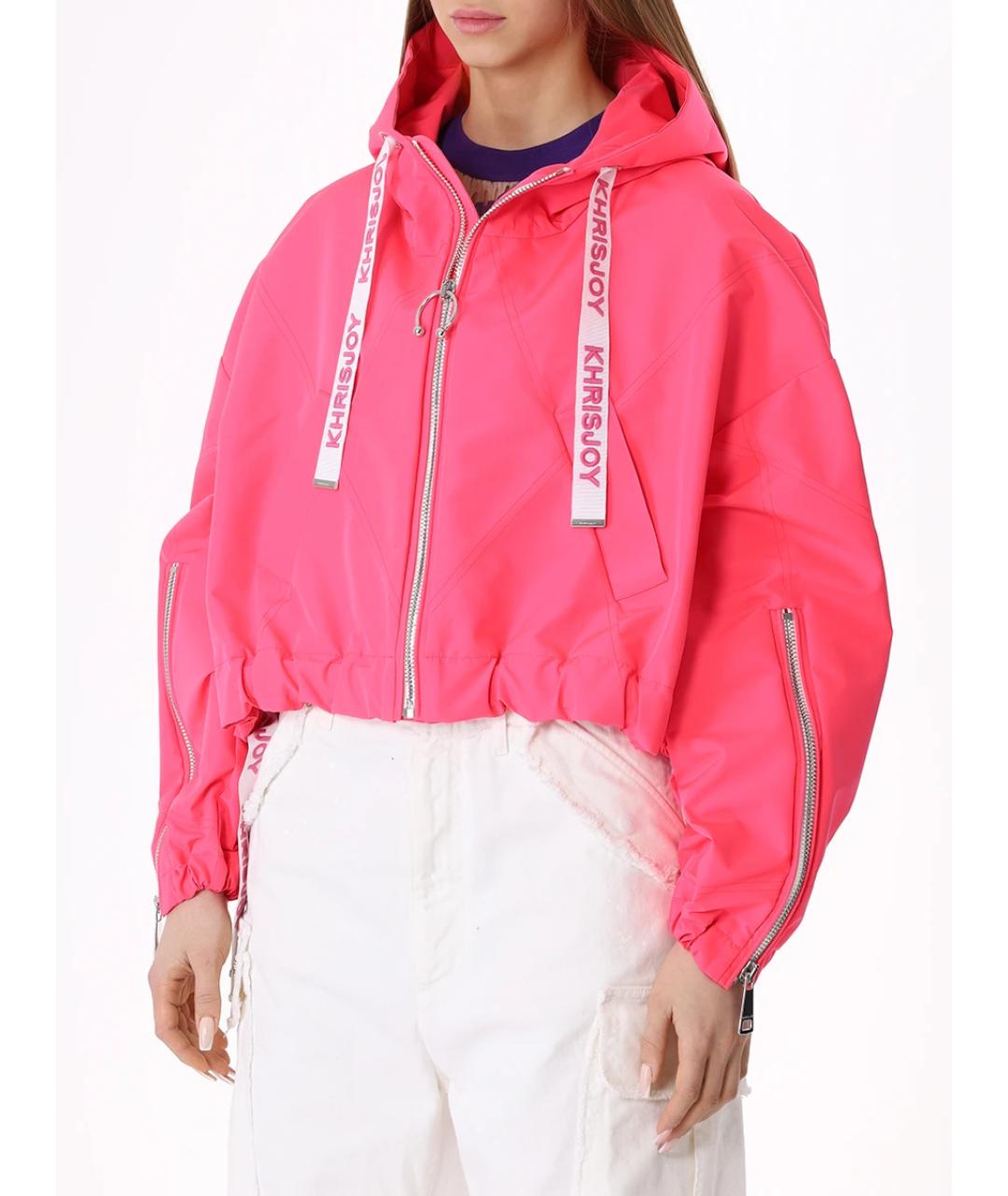 KHRISJOY Розовая полиэстеровая куртка, фото 4