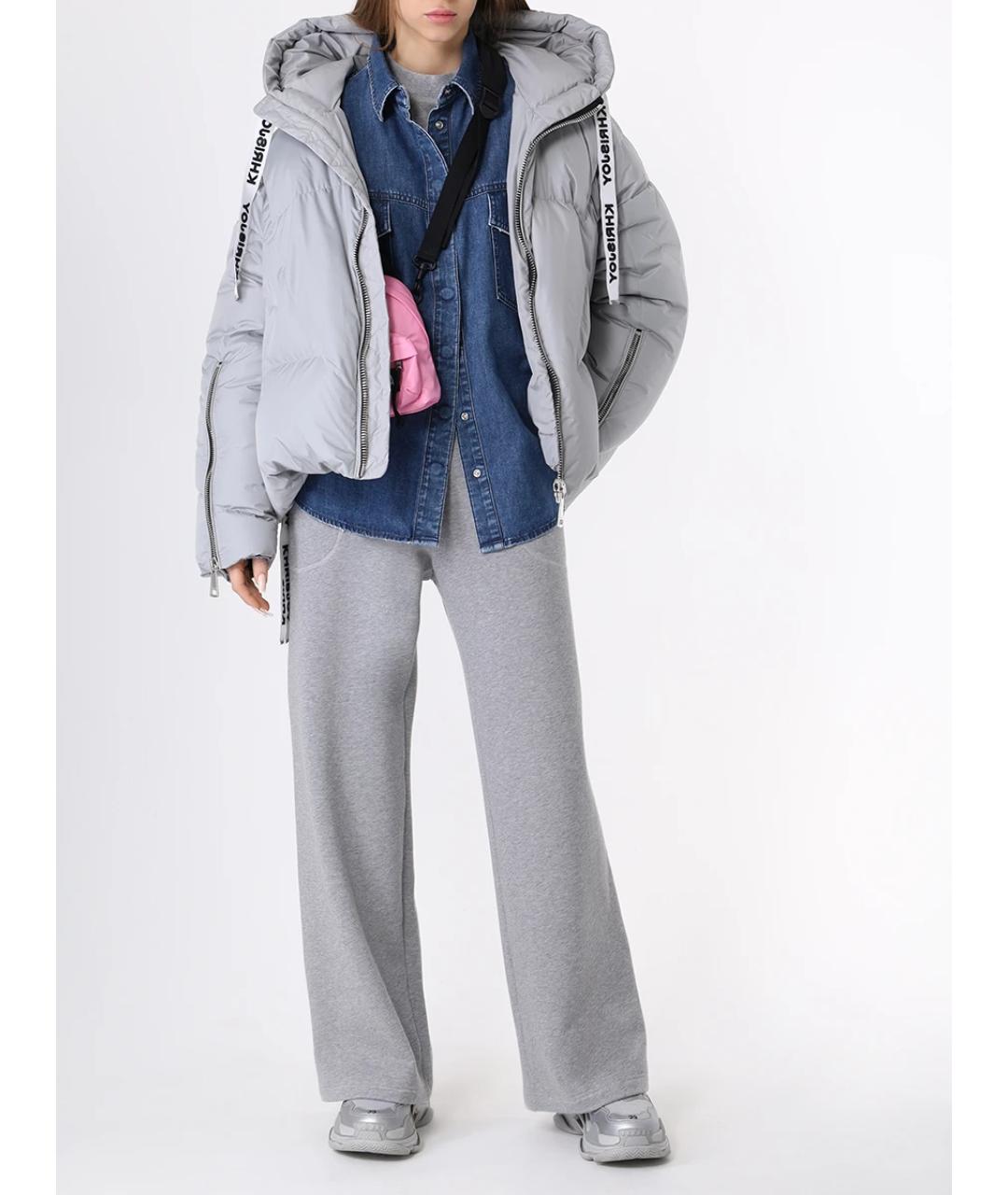 KHRISJOY Серый полиамидовый пуховик, фото 2