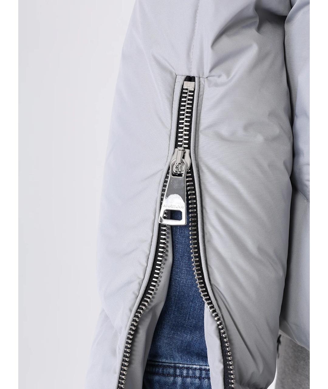 KHRISJOY Серый полиамидовый пуховик, фото 5