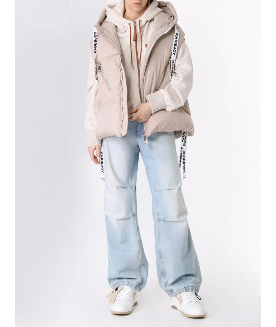 KHRISJOY Бежевый полиэстеровый жилет, фото 2