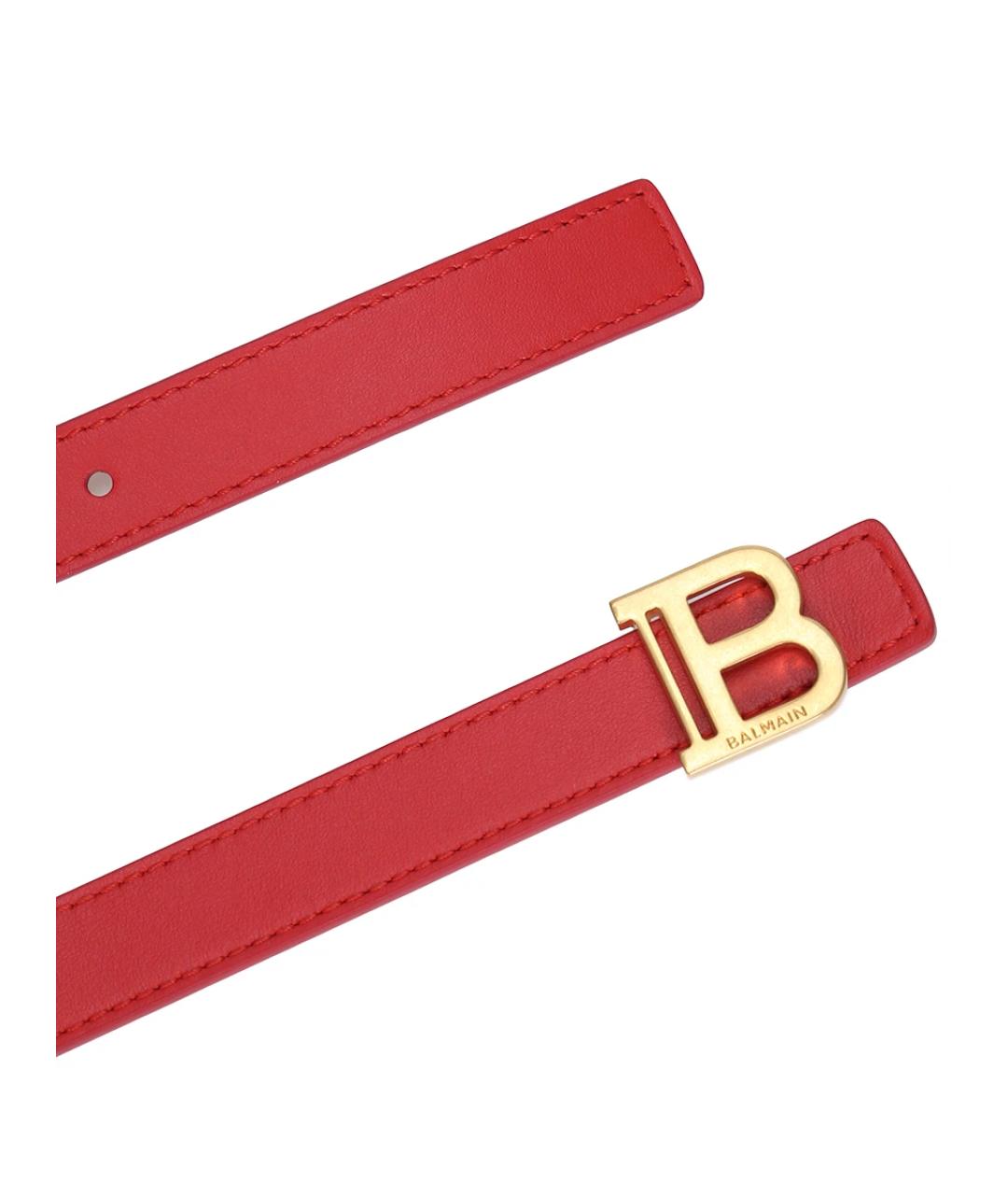 BALMAIN Красный кожаный ремень, фото 3