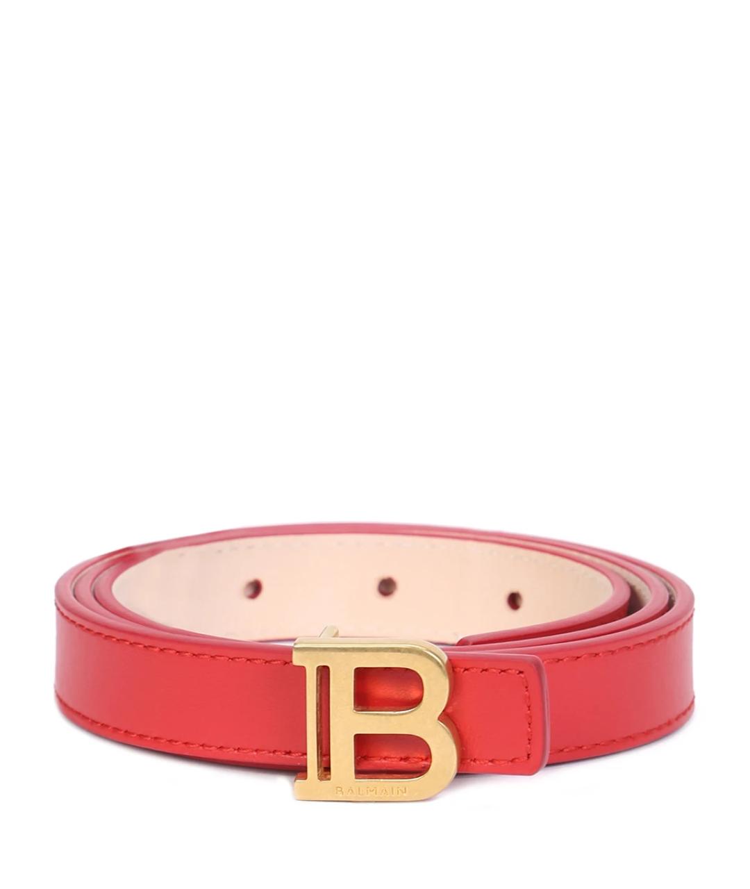 BALMAIN Красный кожаный ремень, фото 1