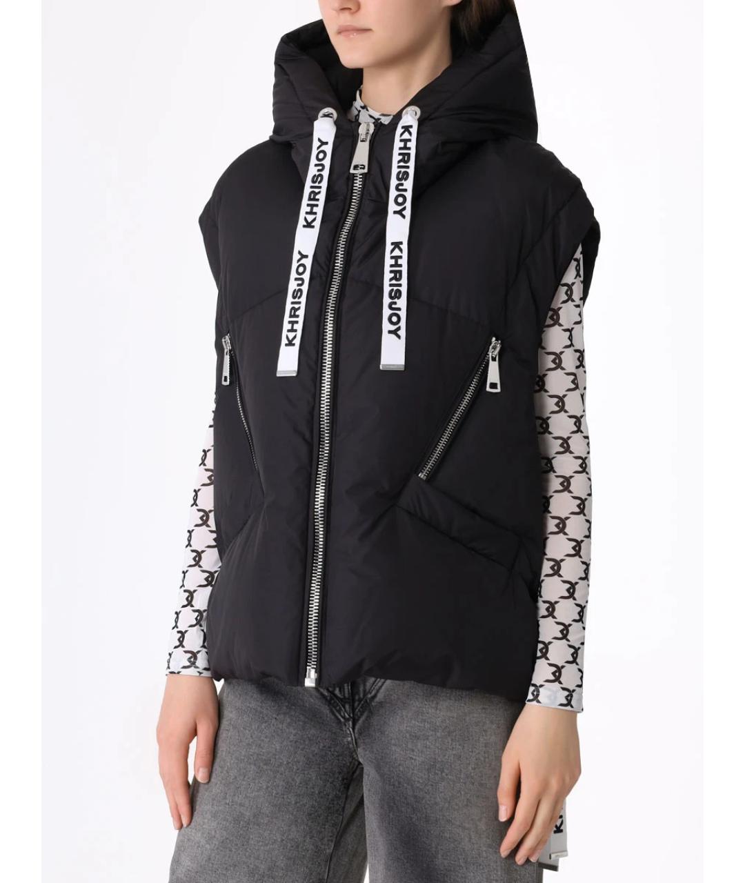 KHRISJOY Черный полиэстеровый жилет, фото 4