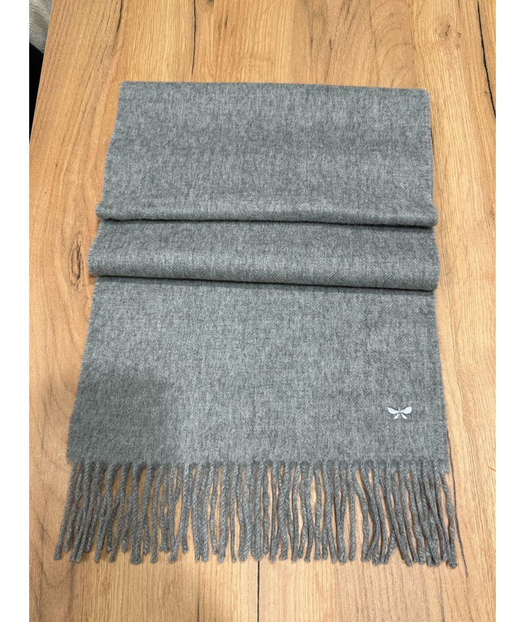 WEEKEND MAX MARA Серый шерстяной шарф, фото 6