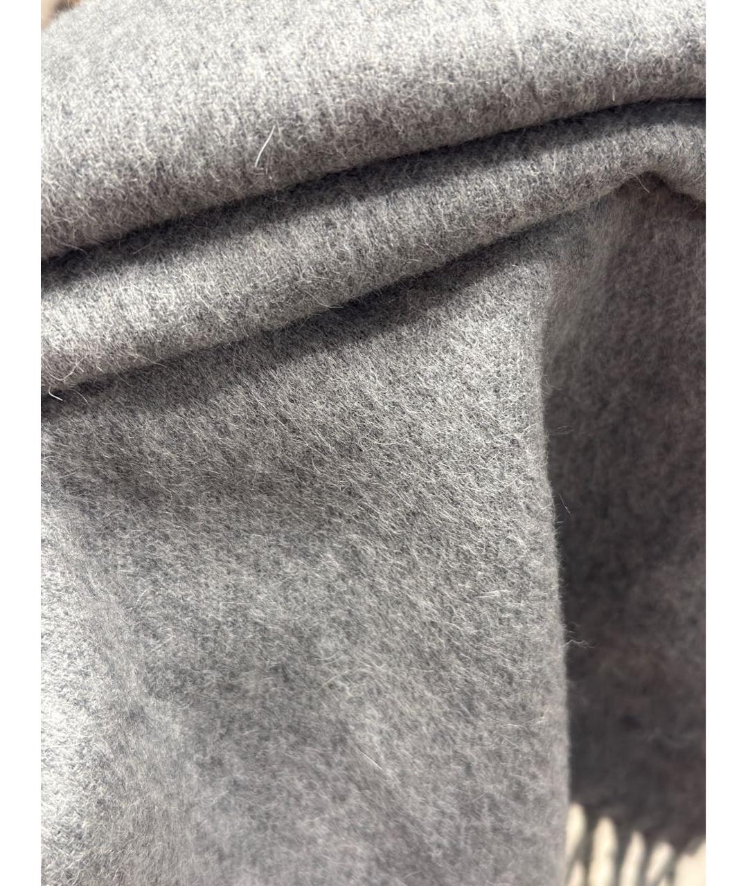 WEEKEND MAX MARA Серый шерстяной шарф, фото 4