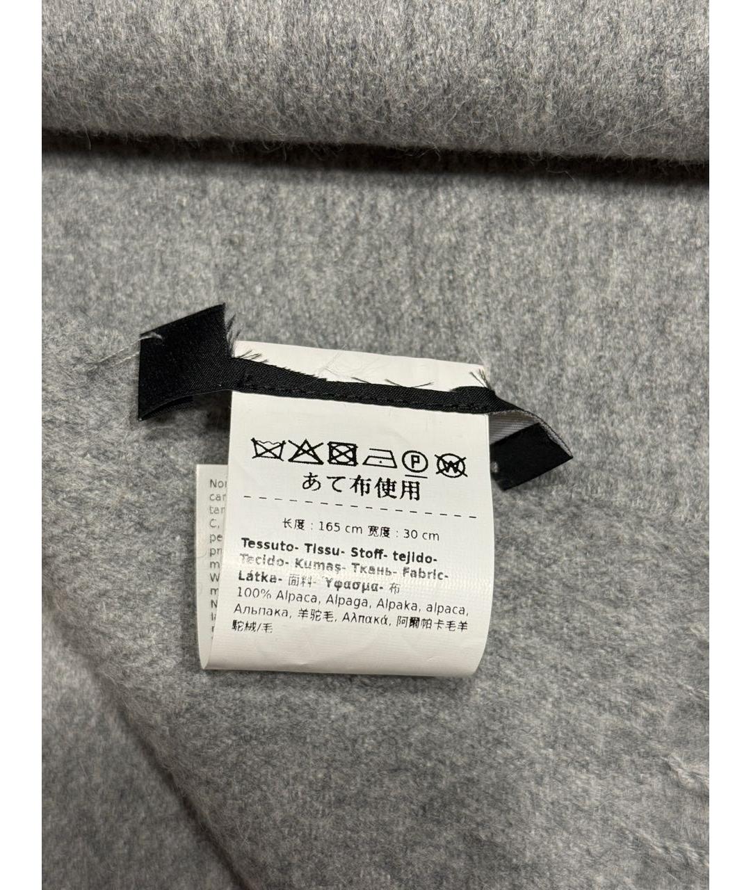 WEEKEND MAX MARA Серый шерстяной шарф, фото 3