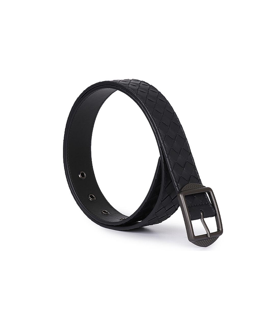 BOTTEGA VENETA Черный кожаный ремень, фото 3