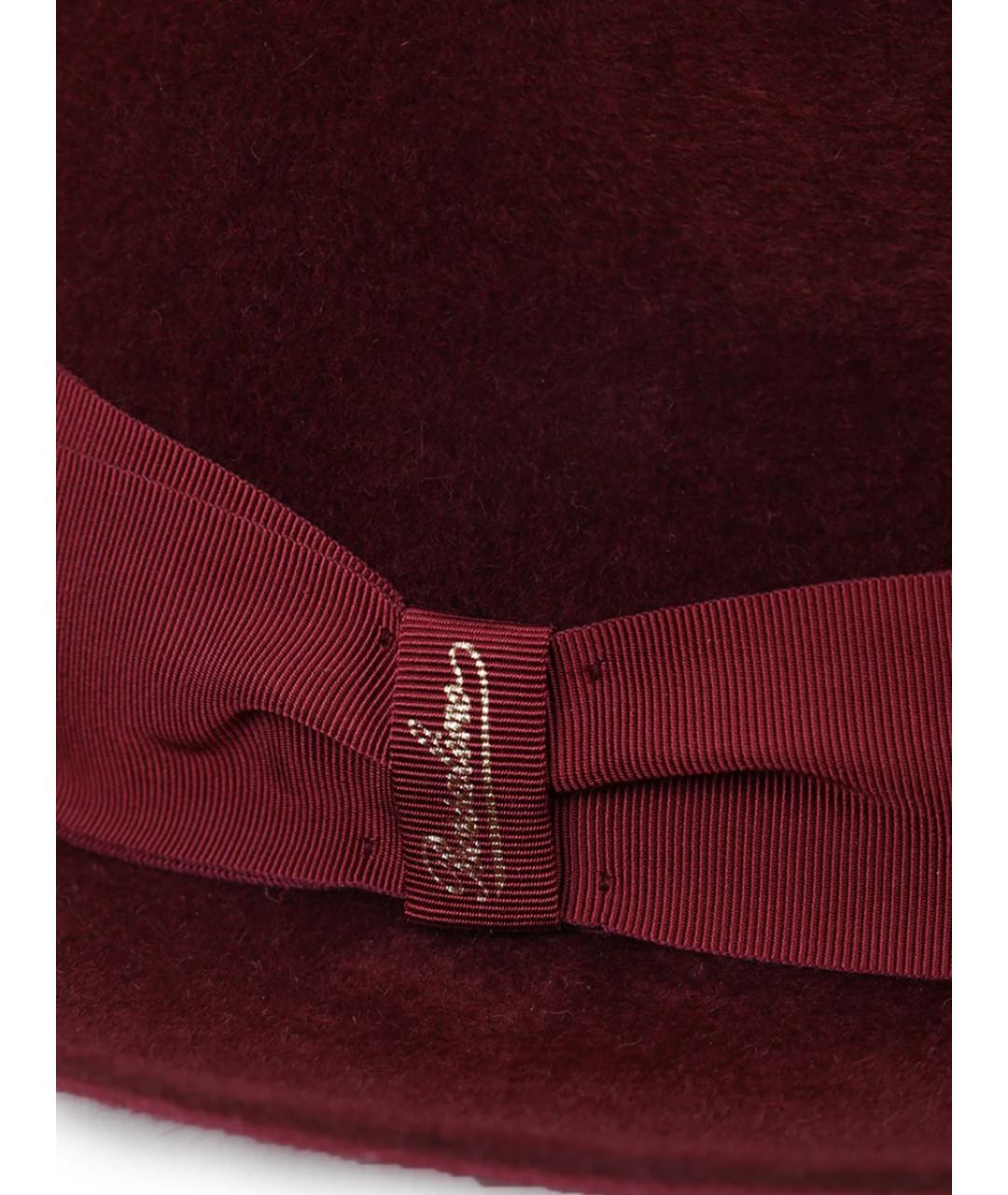 BORSALINO Бордовая шерстяная шляпа, фото 3