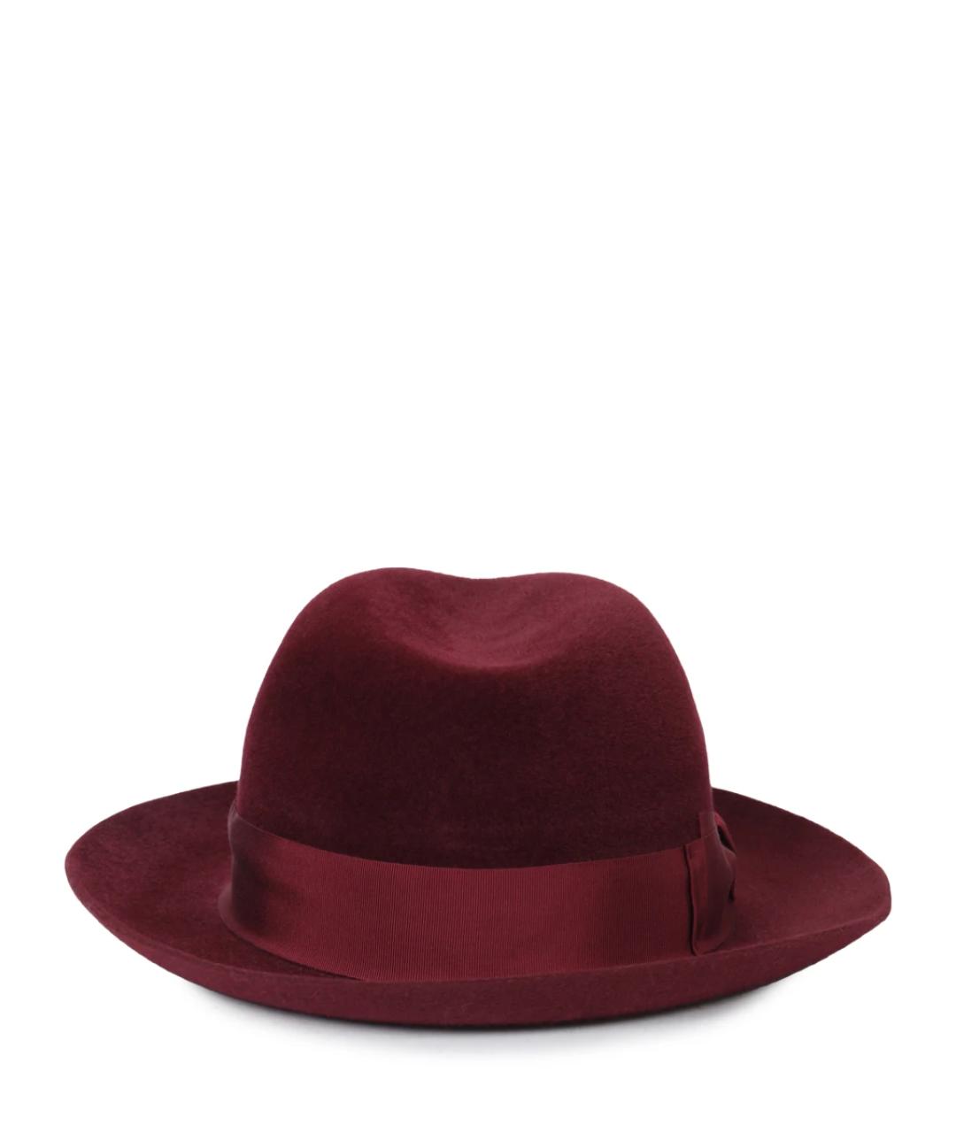 BORSALINO Бордовая шерстяная шляпа, фото 2
