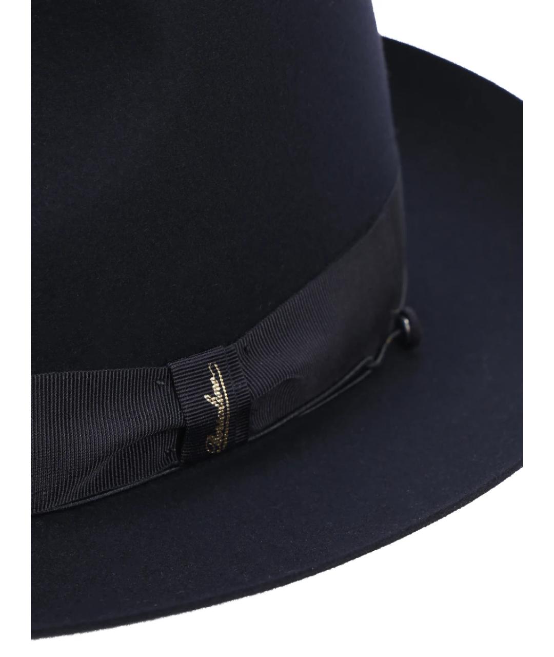 BORSALINO Темно-синяя шерстяная шляпа, фото 3