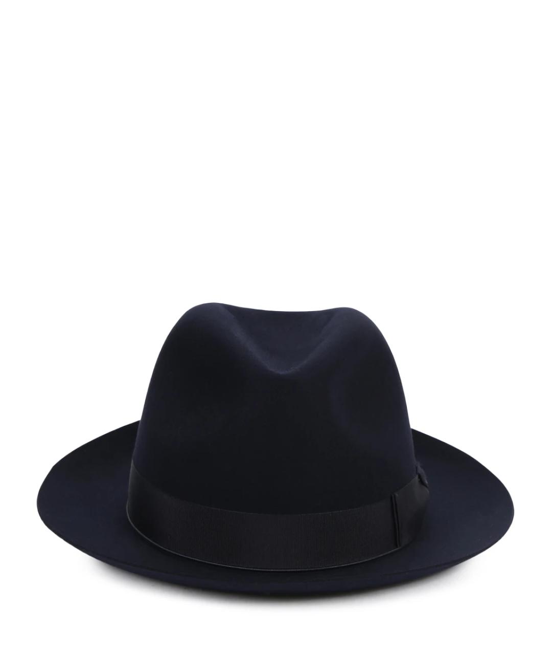 BORSALINO Темно-синяя шерстяная шляпа, фото 1