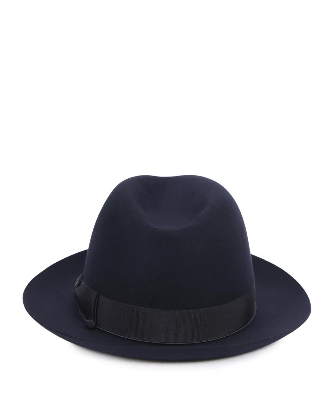 BORSALINO Темно-синяя шерстяная шляпа, фото 2