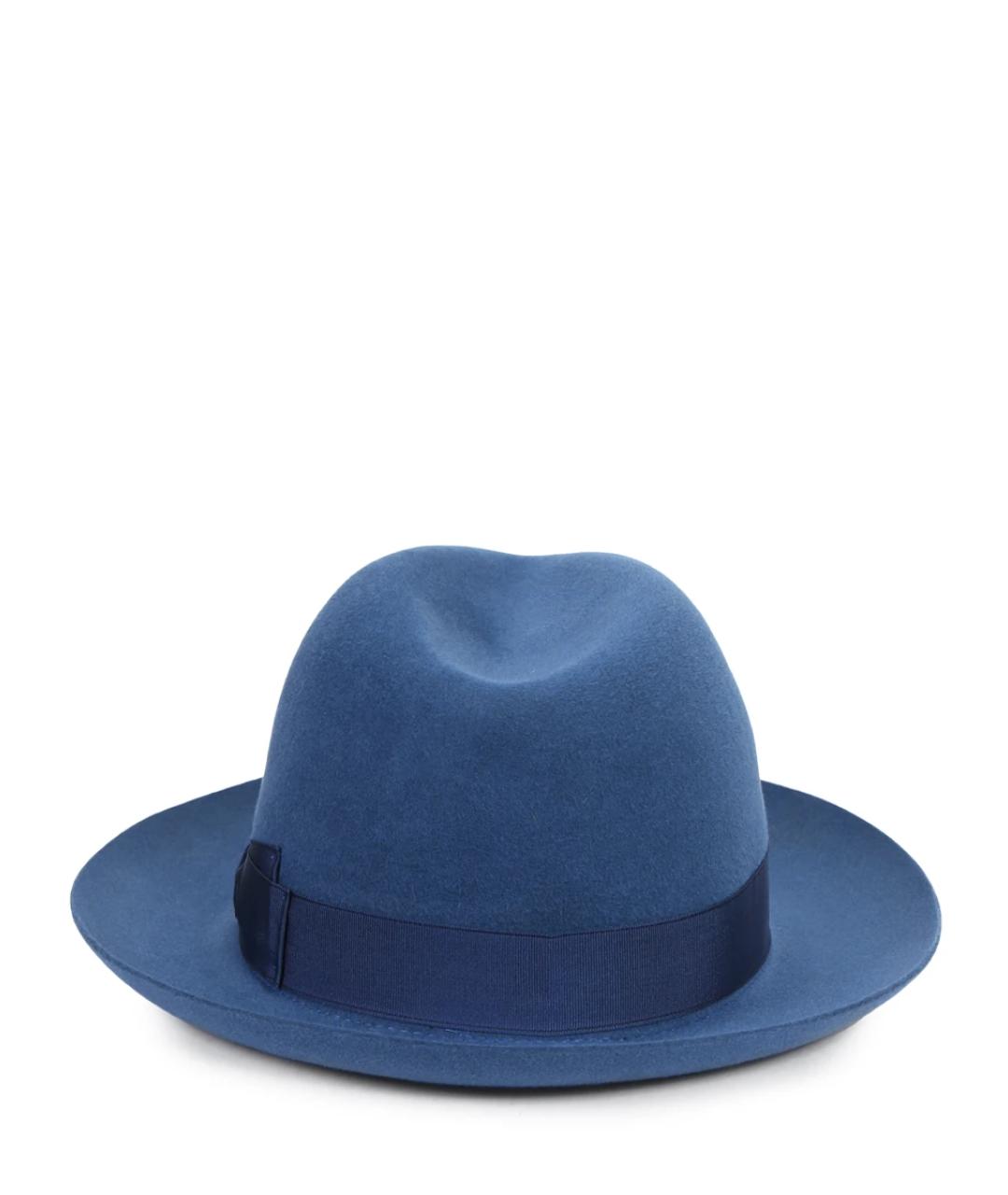 BORSALINO Синяя шерстяная шляпа, фото 2