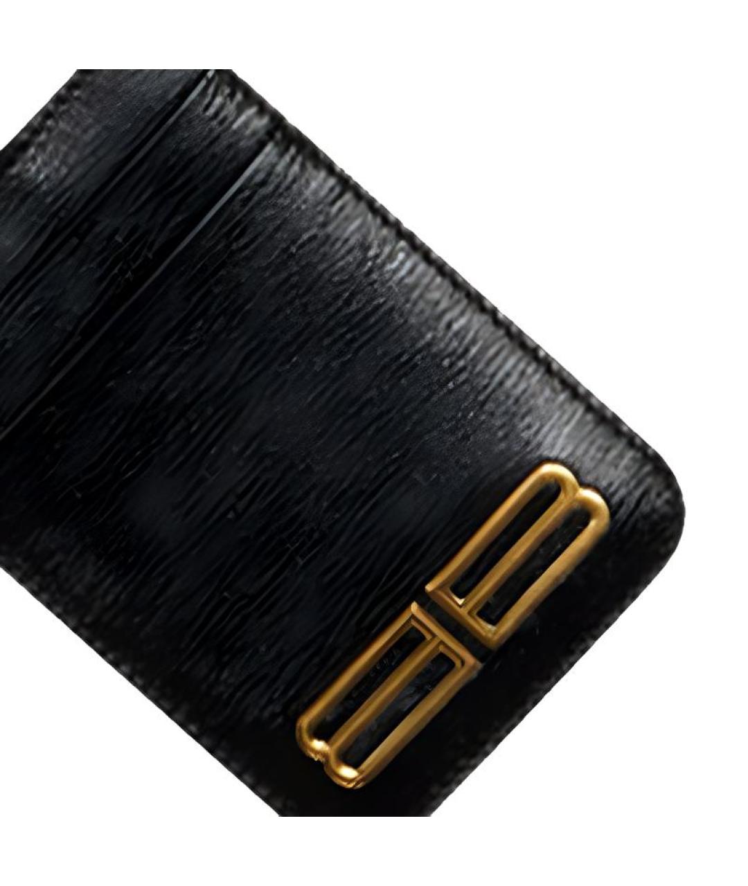 BALENCIAGA Черный кожаный кардхолдер, фото 4