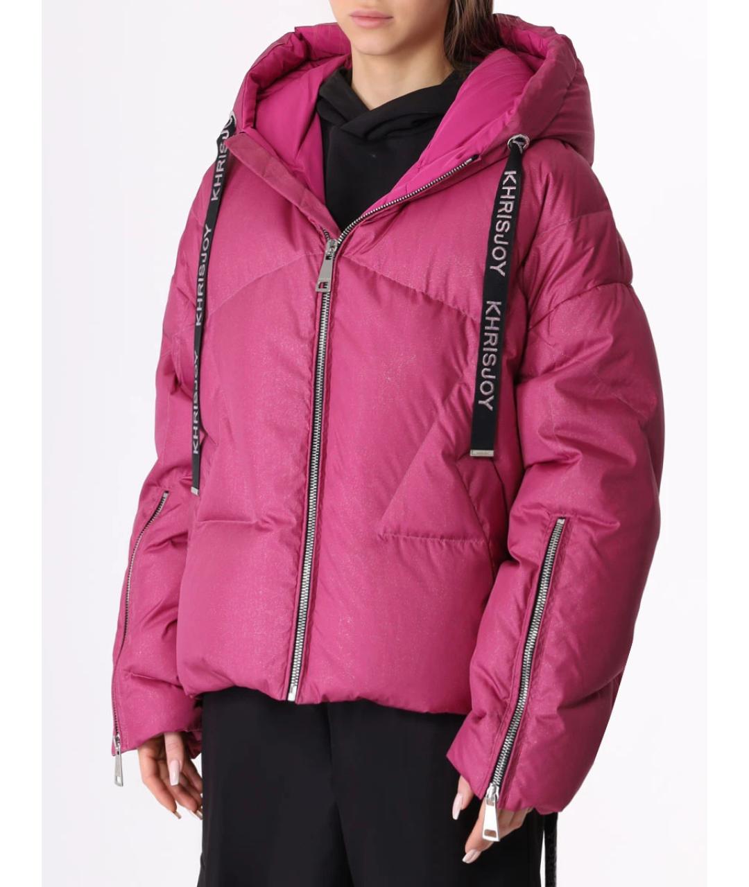 KHRISJOY Розовый полиэстеровый пуховик, фото 4