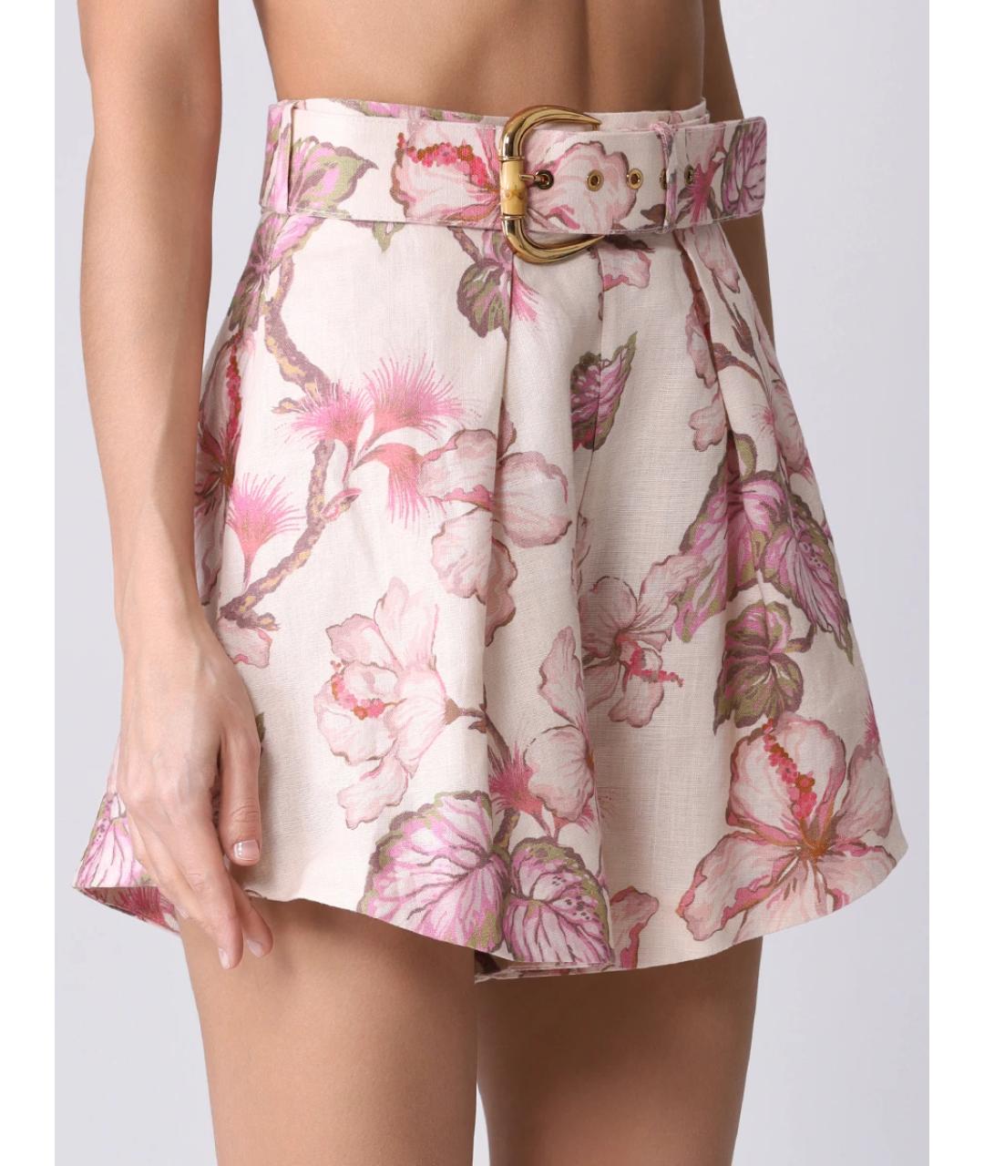 ZIMMERMANN Мульти льняные шорты, фото 4