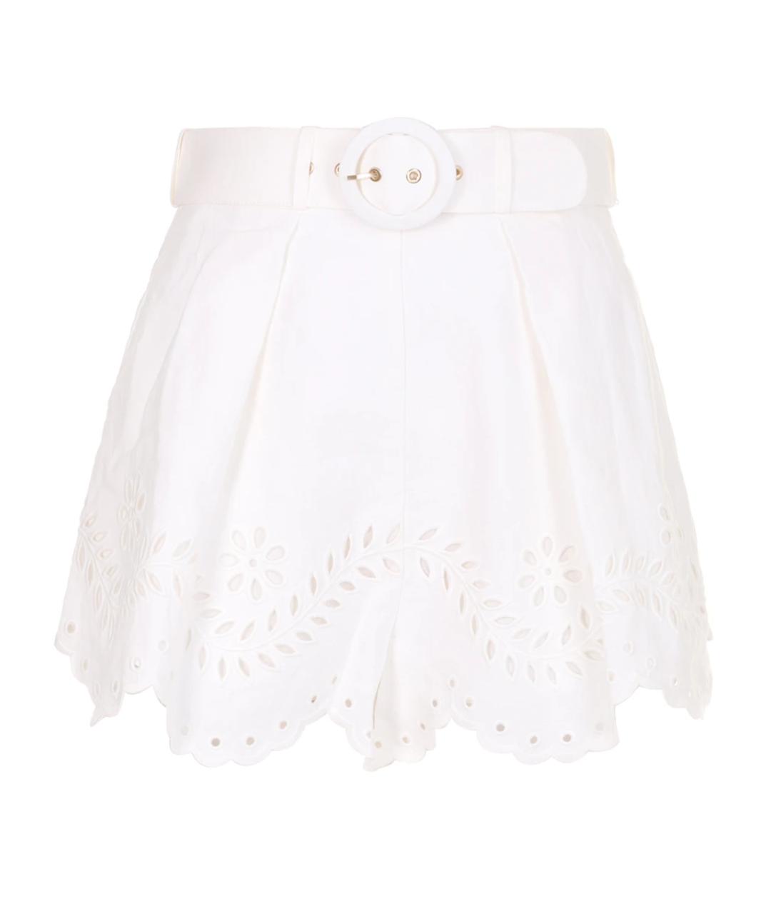 ZIMMERMANN Белые льняные шорты, фото 1