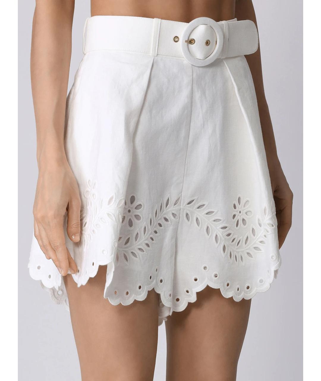 ZIMMERMANN Белые льняные шорты, фото 4
