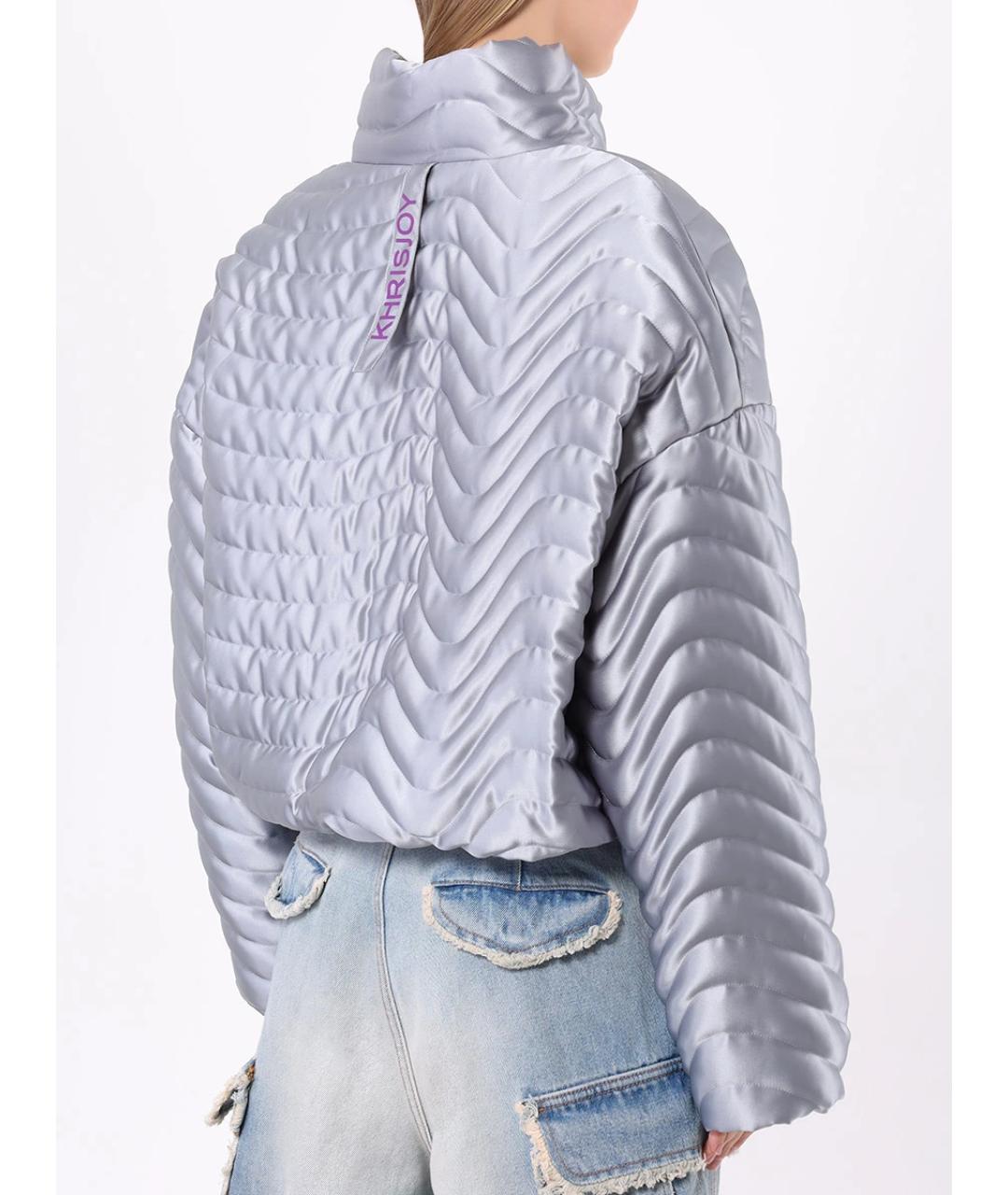 KHRISJOY Голубая полиэстеровая куртка, фото 3