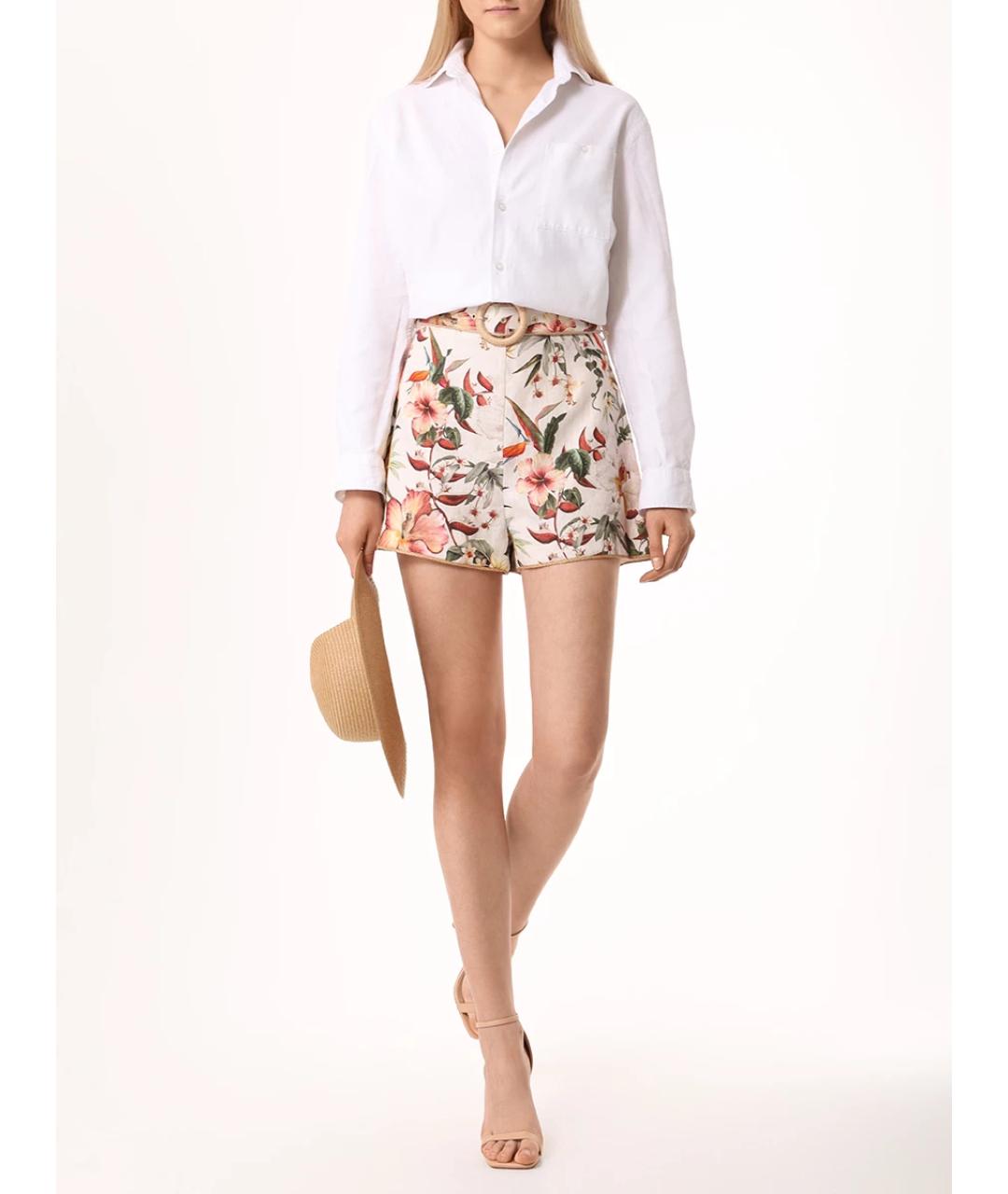 ZIMMERMANN Мульти льняные шорты, фото 2