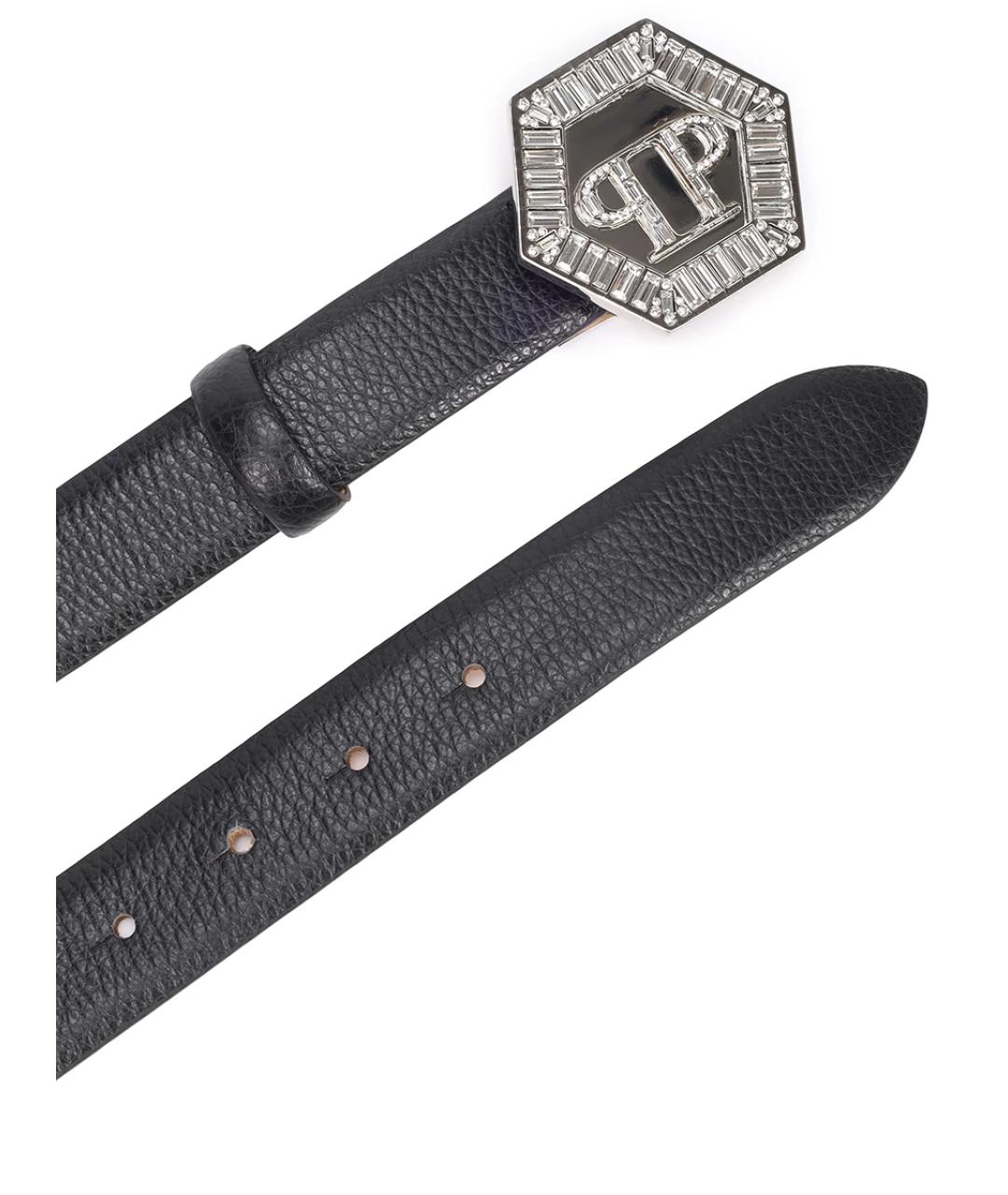 PHILIPP PLEIN Черный кожаный ремень, фото 3